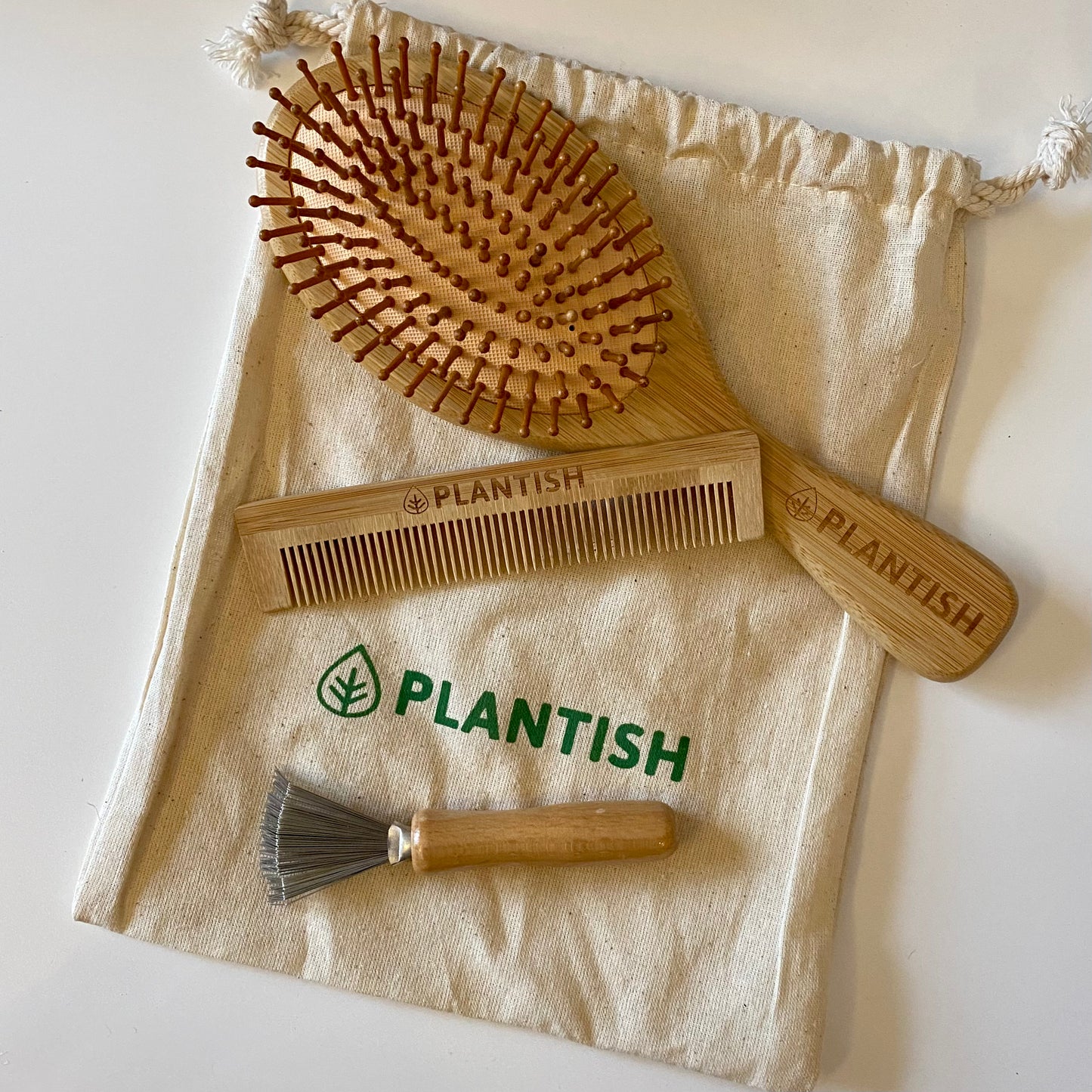 Bamboo Hair Brush Set