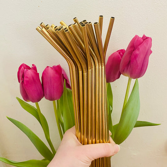 Gold Metal Straws